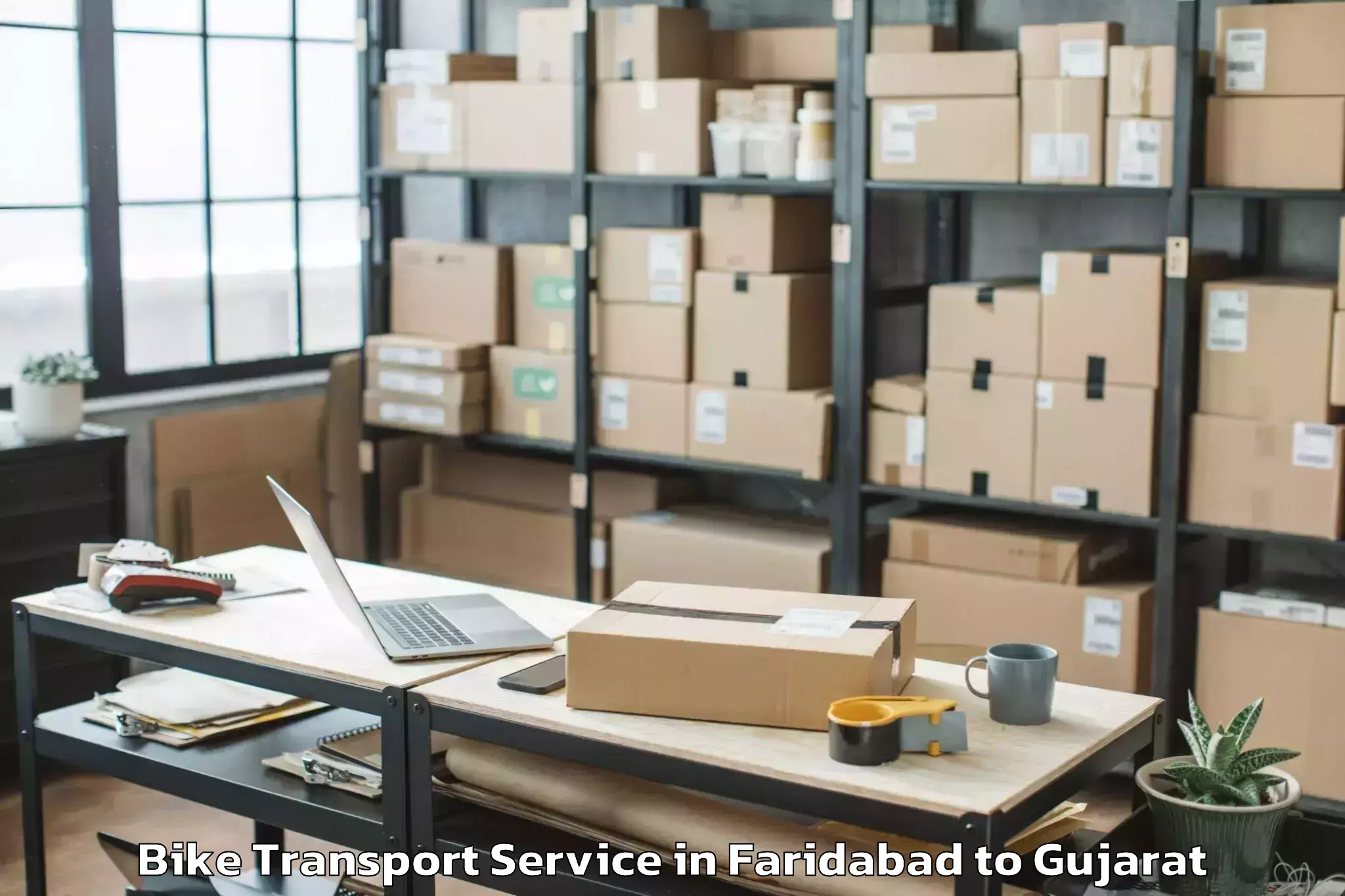 Book Faridabad to Abhilashi University Rajkot Bike Transport